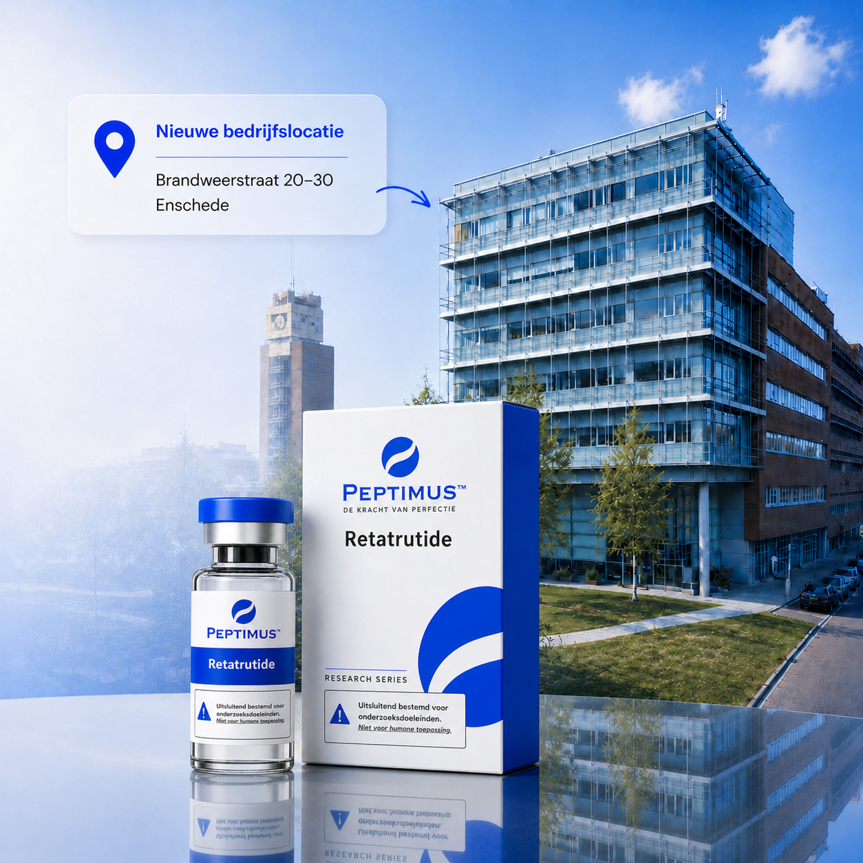 Peptimus-producten bij de nieuwe bedrijfslocatie in Enschede
