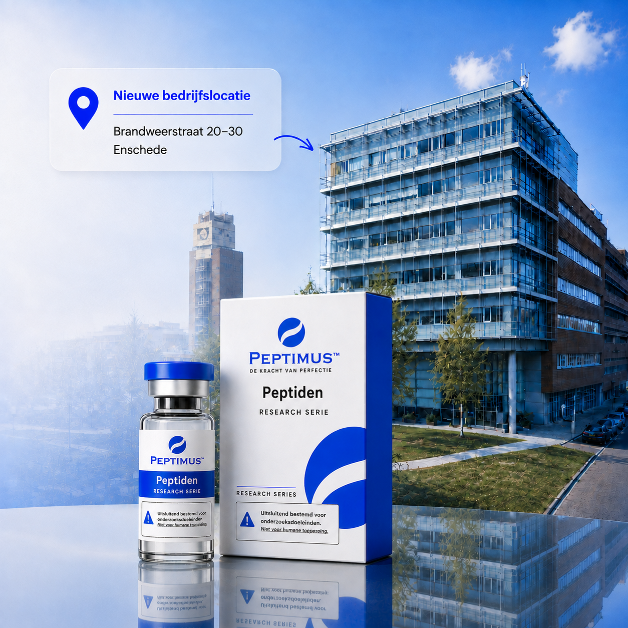Peptimus-producten bij de nieuwe bedrijfslocatie in Enschede